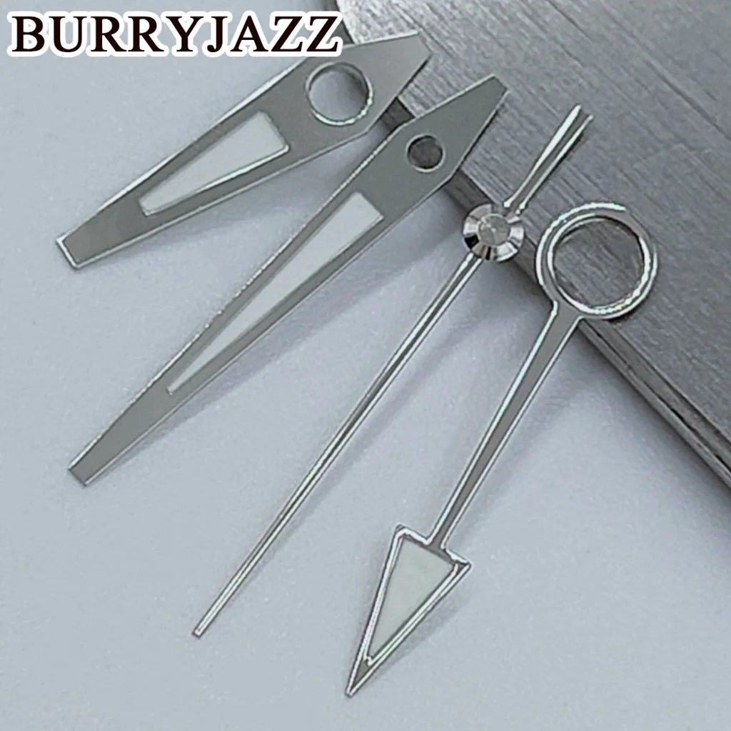 BURRYJAZZ NH34 GMT Uhrzeiger Silber Schwarz Gold Roségold Schwarz Grau Zeiger Grün Leuchtend – Detail 5