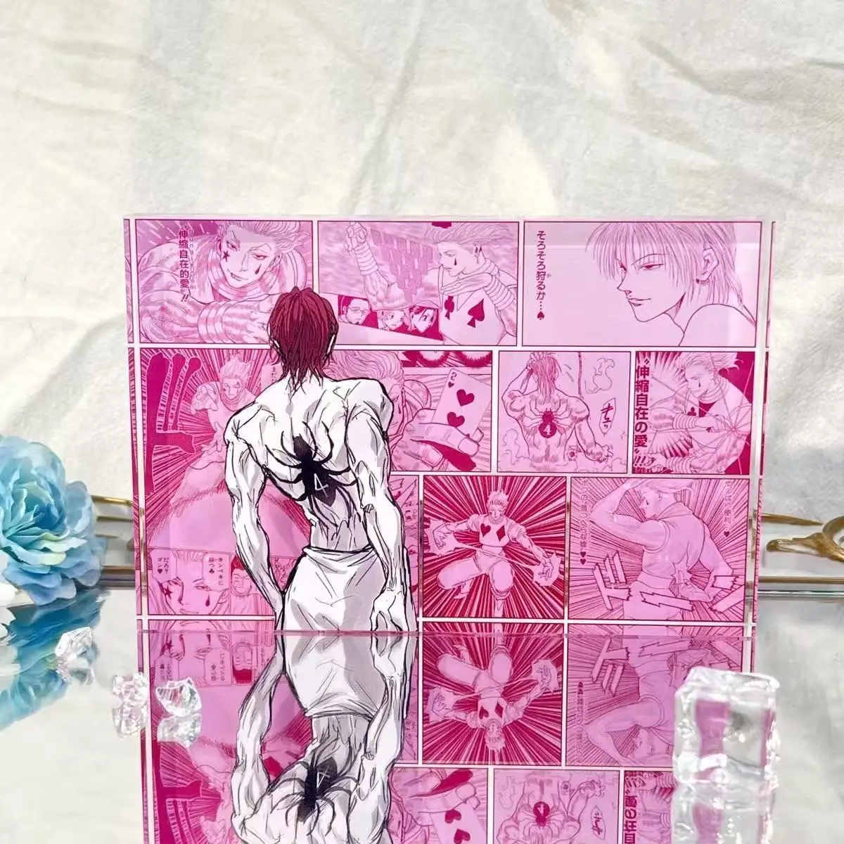 HUNTER Anime Peripherals Hisoka Figure Acrylic Bricks Collectible Cosplay Ornaments Hisoka Sexy Boy Bare Back Acrylic Decor Toys