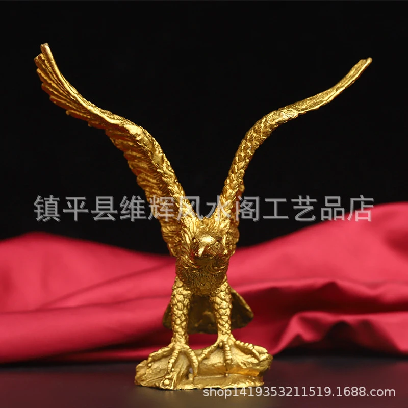 

Brass Ornament, Bronze Male Eagle Spreading Wings, Home and Office Decorative Craft Gift, Made of Copper