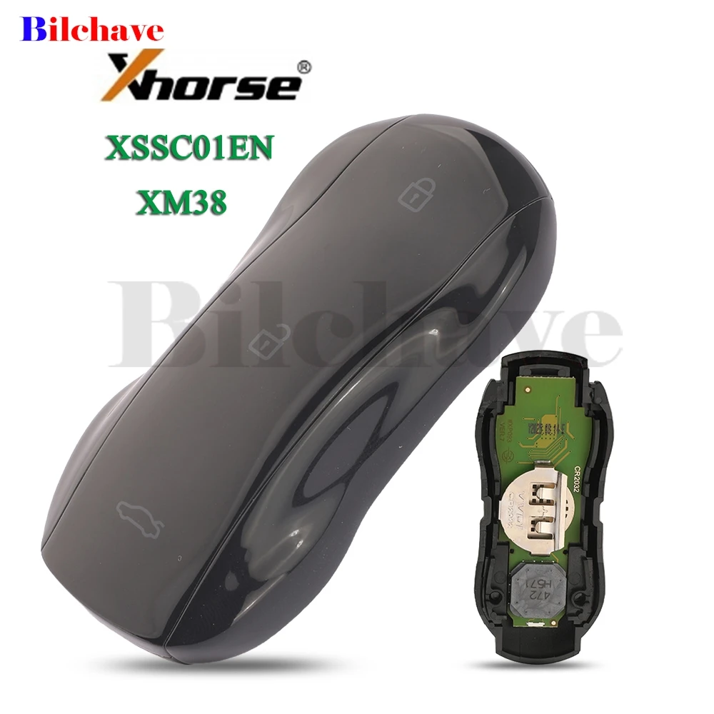 jingyuqin For Xhorse XSSC01EN VVDI XM38 TOY.T Universal Smart Key Supercar Style Glossy Black Color 3 Buttons