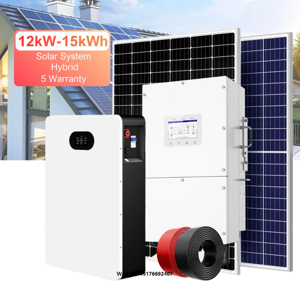 Solis 12kW 15kWh Solar Power System Hybrid Off-grid Single Phase Inverter 280Ah Battery for Backup Energy