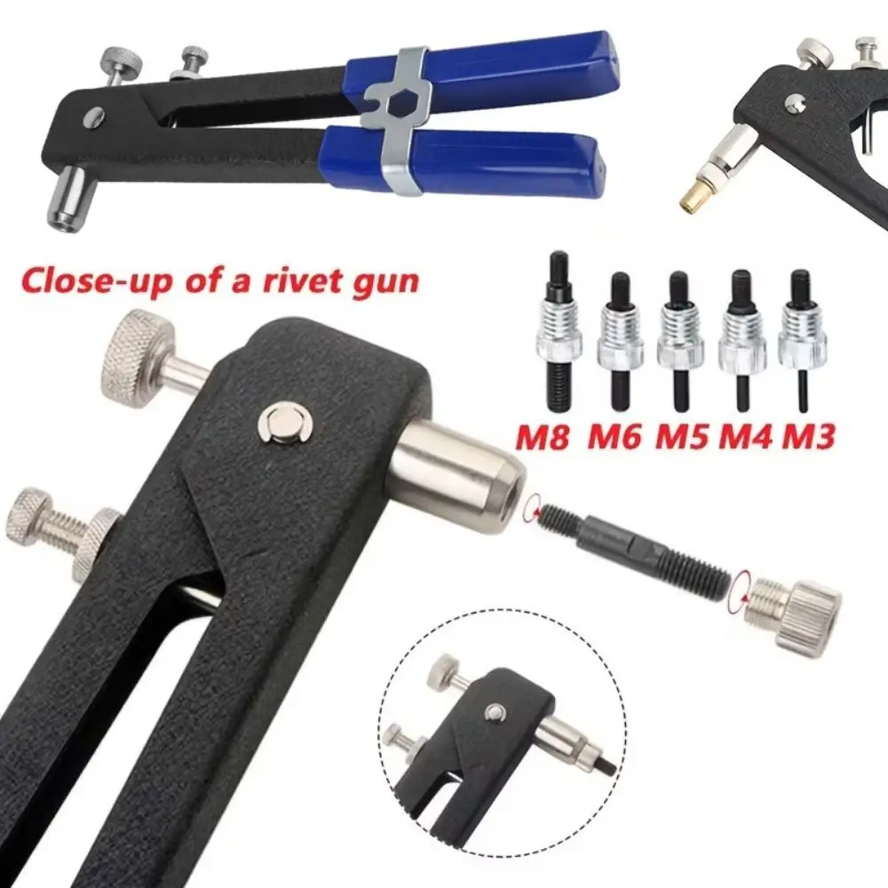 with Metric Nuts Assortment Rivet Nut Tool Kit M3/M4/M5/M6/M8 Manual Nut Rivet Plier Set Non-slip Comfortable Grip