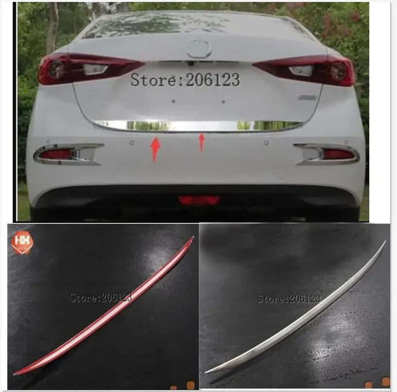 

For Mazda 3 Axela Sedan 2014 2015 2016 2017 2018 Chrome Rear Trunk Lid Tailgate Back Door Edge Cover Trim Molding Garnish Strip