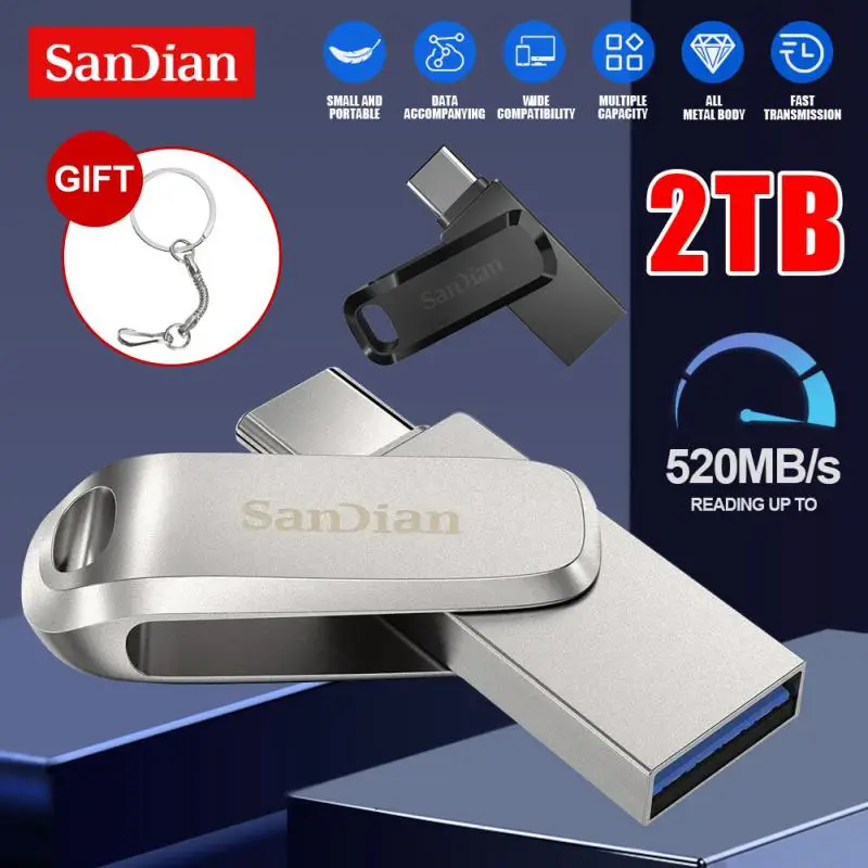 Mini USB Flash Drive 2TB 512GB 256GB 128GB USB 3.0 Pen Drive Flash Memory U Stick High Speed Memorias USB Pendrive Flash U Disk