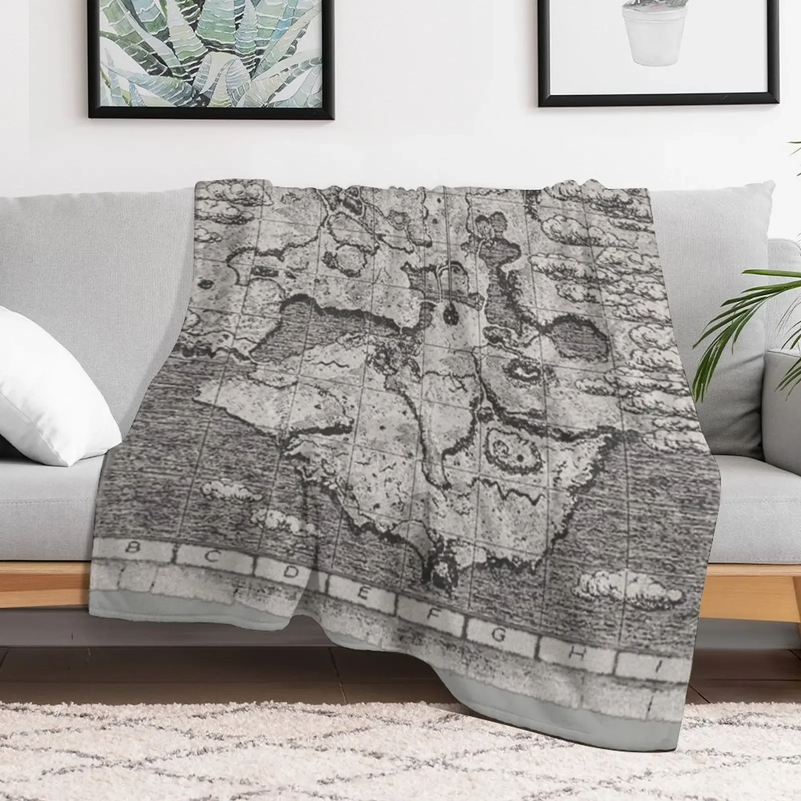 Shadow of the Colossus map Throw Blanket Anti Shedding Soft Fuzzy Blanket for Home