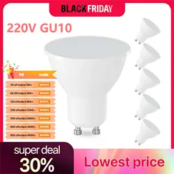 GU10 LED Bulbs 220V Warm White Cool White 5W Eqv to 40W  Non-dimmable Energy Saving Light Bulbs 120° Wide Beam Angle Pack of 6