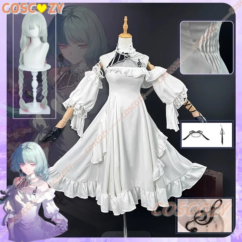 

Игра Wuthering Waves WuWa Phrolova Косплей Костюм Парик Элегантное Белое Платье Карнавал Хэллоуин Вечерние Костюмы Для Ролевых Игр