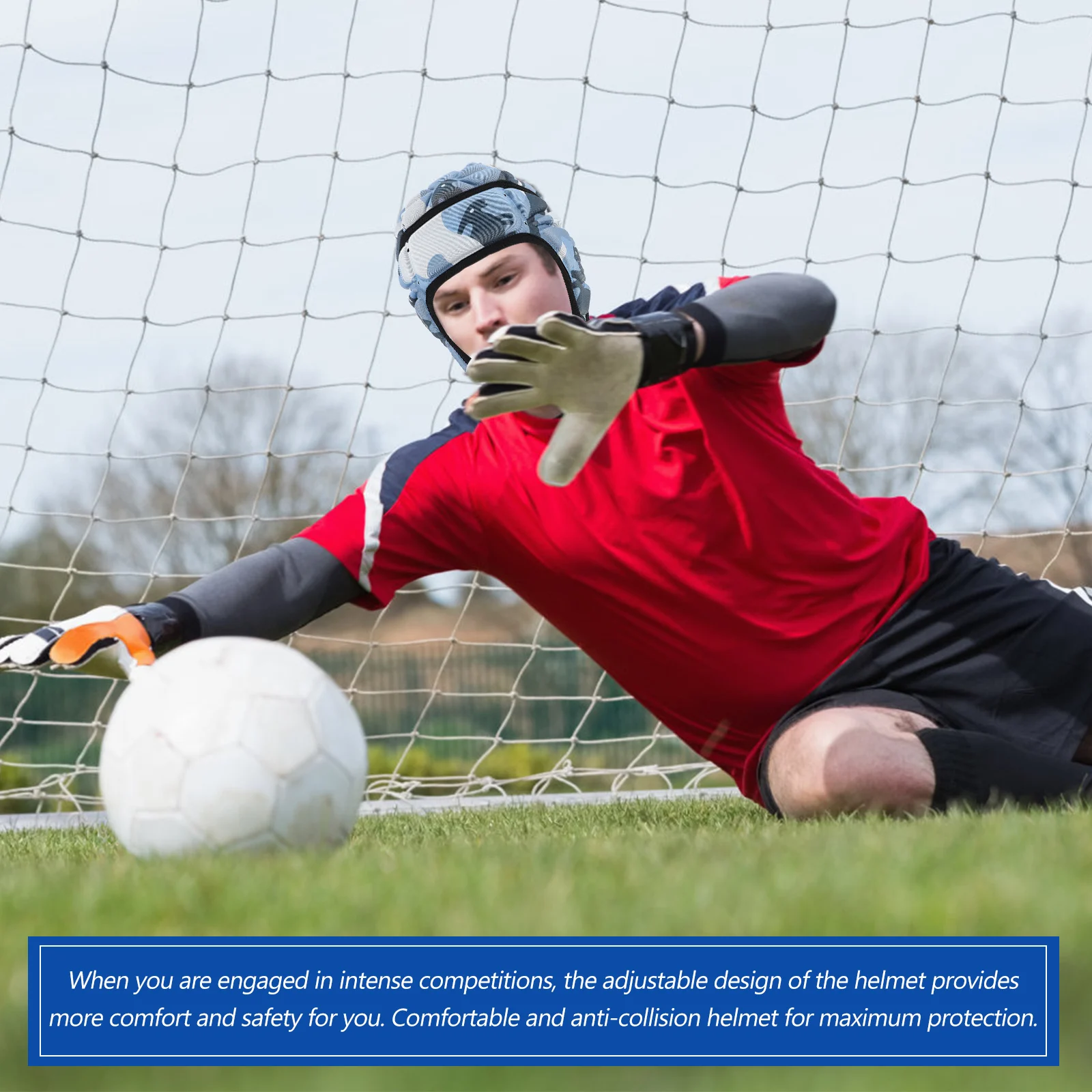 

EVA Sports Head Protector Soft Bumper Cap Adjustable Lightweight Fit Goalkeeper Rugby Soccer Hockey Baseball