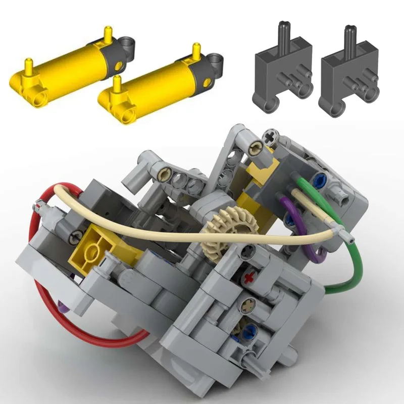 Nieuwe Moc Customed V2 Pneumatische Motor Gecombineerd Met Technische 47225 Pneumatiek Cilinder Bouwstenen Creatief Diy Bricks Speelgoed