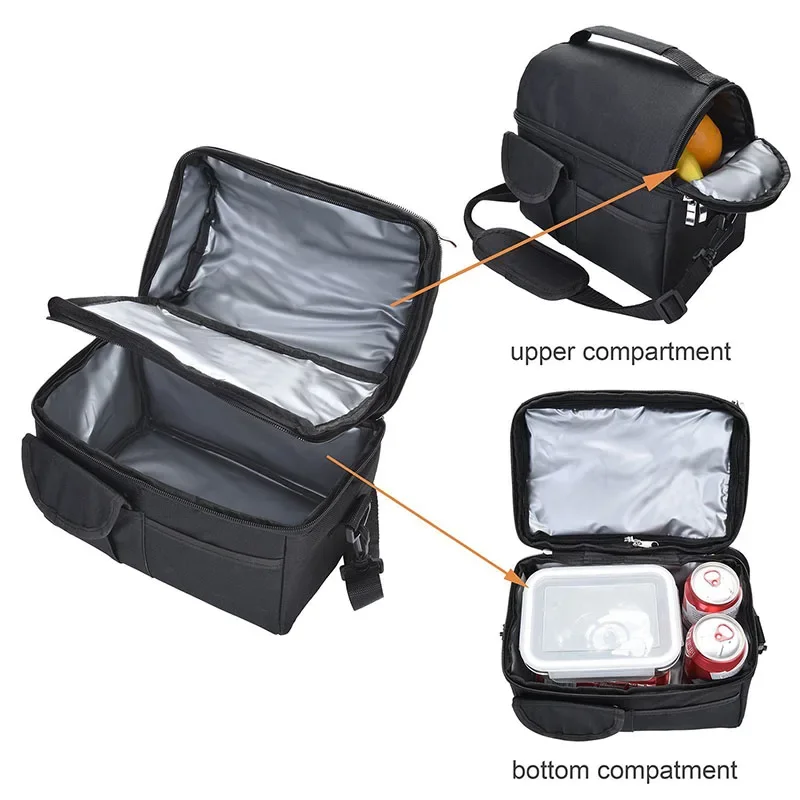 Lunch Bag Reusable Insulated Thermal Bag Women Men Multifunctional Cooler And Warm Keeping Lunch Box Leakproof Waterproof