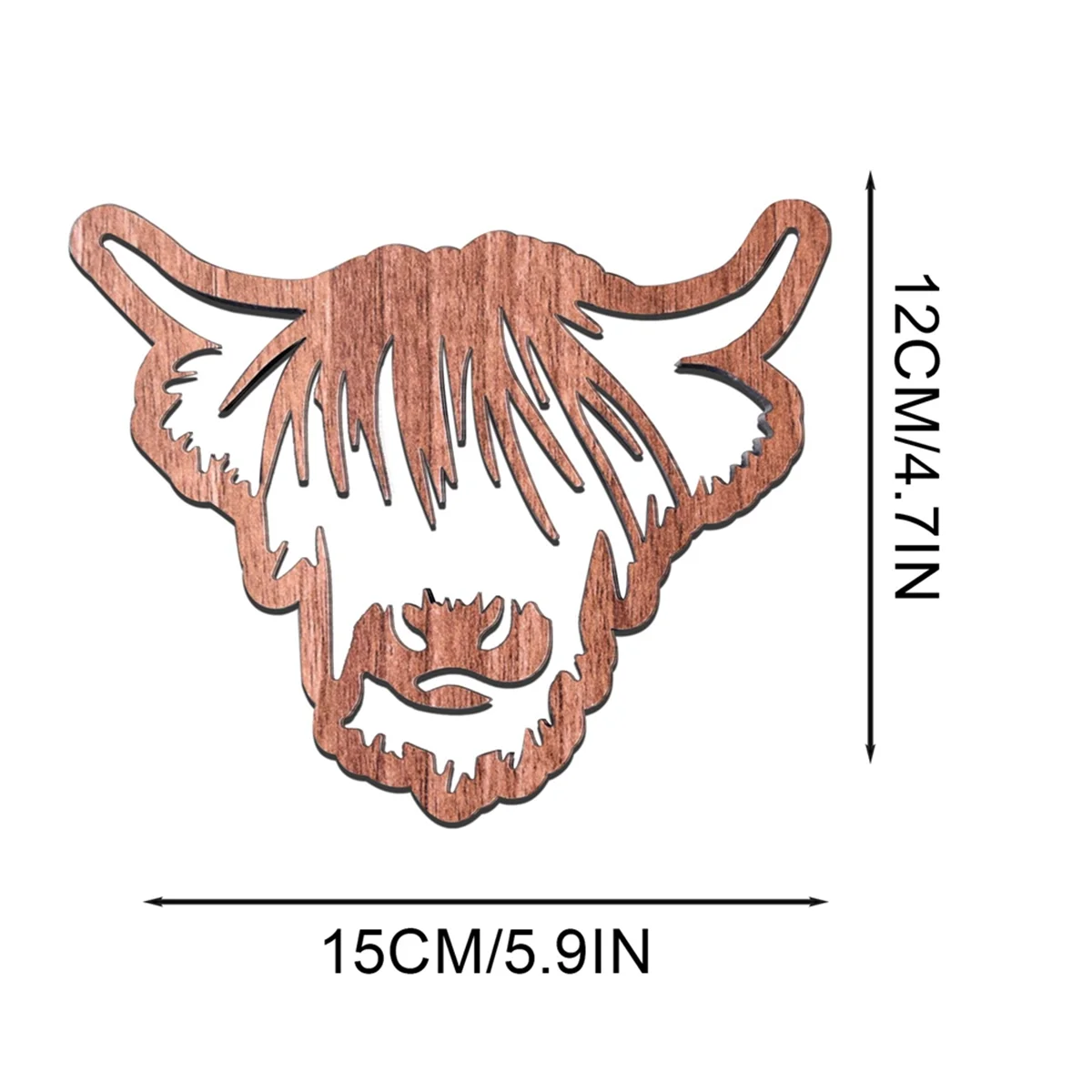 Animal Design Wooden Coasters,Wooden Highland Cow Coasters,4 PCS Scottish Highland Cow Coasters, Coasters with Base