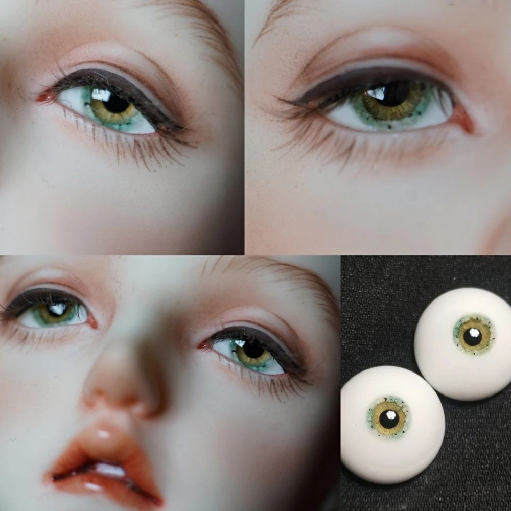 

12mm/14mm Resin Eyes Doll Eyeball Green Eyes Doll Accessories For 1/6 1/4 BJD Doll DIY Handmade Eyeball