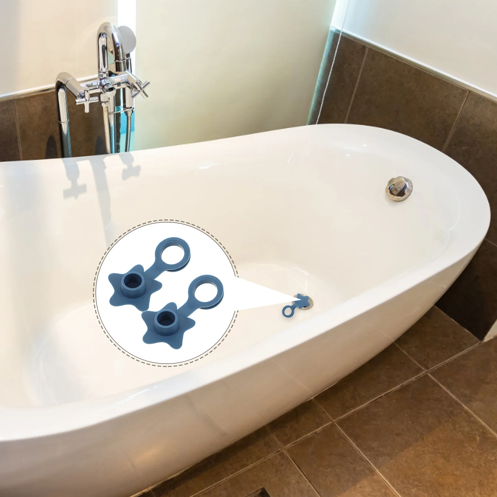 

2Pcs Silicone Bathtub Drain Stopper Star Shape Leakproof Tub Water Seal Plug Bath Sink Drain Cover Bath Replacement