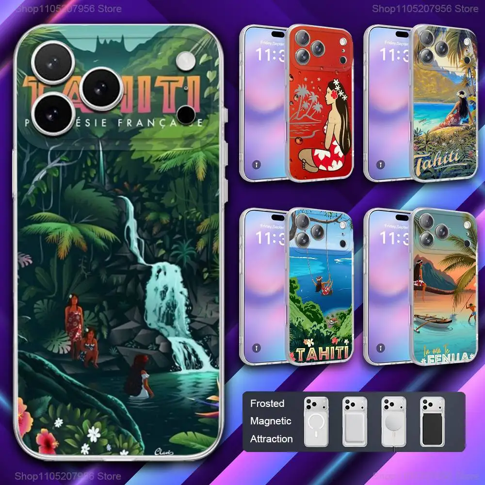 

H-Hinano Tahiti Girl Beach Phone Case For iPhone 11,12,15,14,13,17,16,Pro,Plus,E,Max,Air,Mini Magnetic Frosted Cover