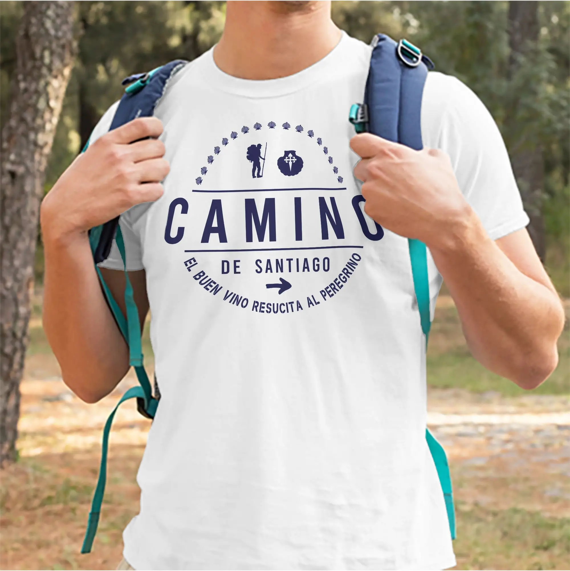 Buen Camino de Santiago Compostela Peregrino T-Shirts Men Women O Neck 100% Cotton T Shirts  Short Sleeve Tees Plus Size Tops