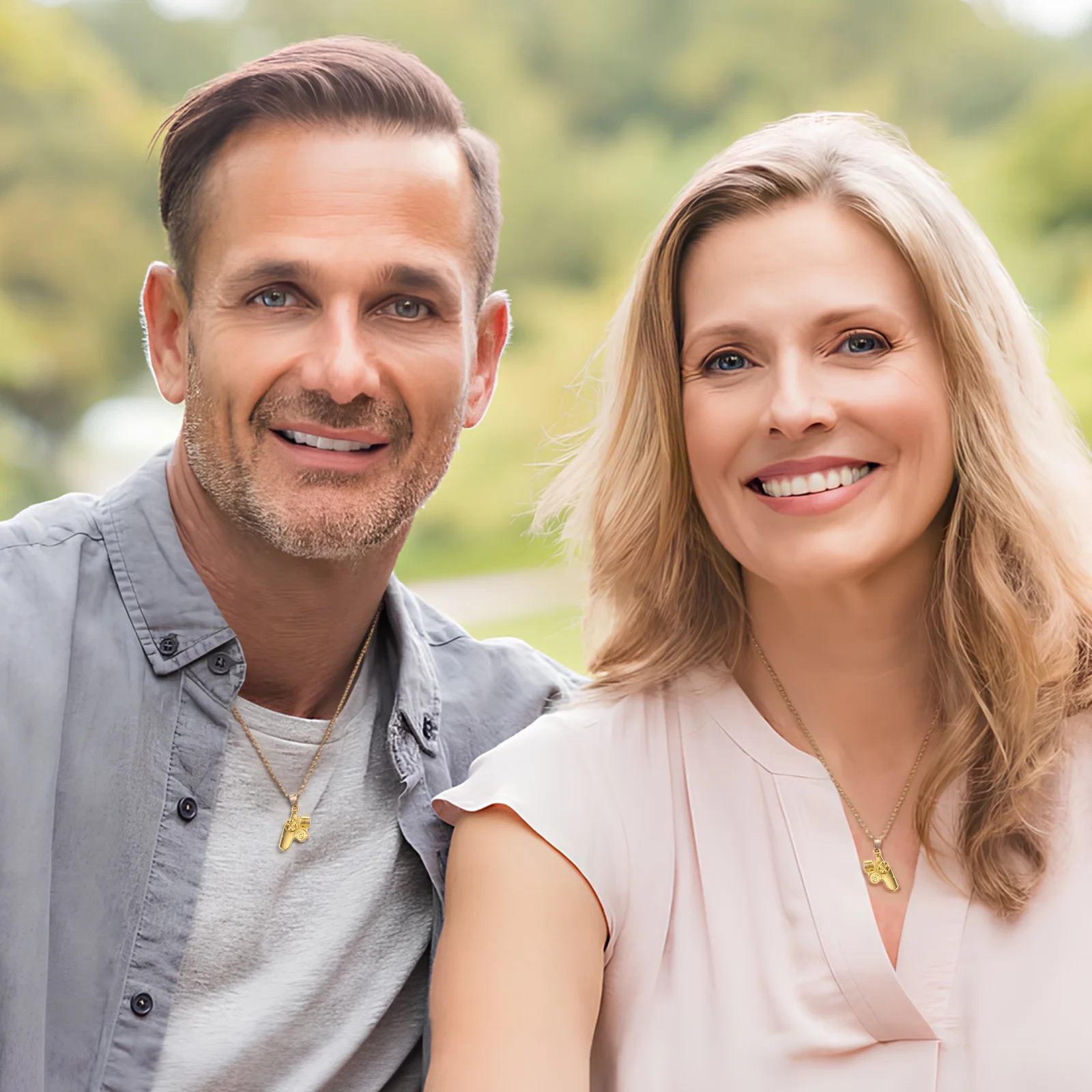 

1Set Matching Couples Necklace Game Controller Alloy Chain Adjustable Length Unique Design Friendship Jewelry for Boyfriend