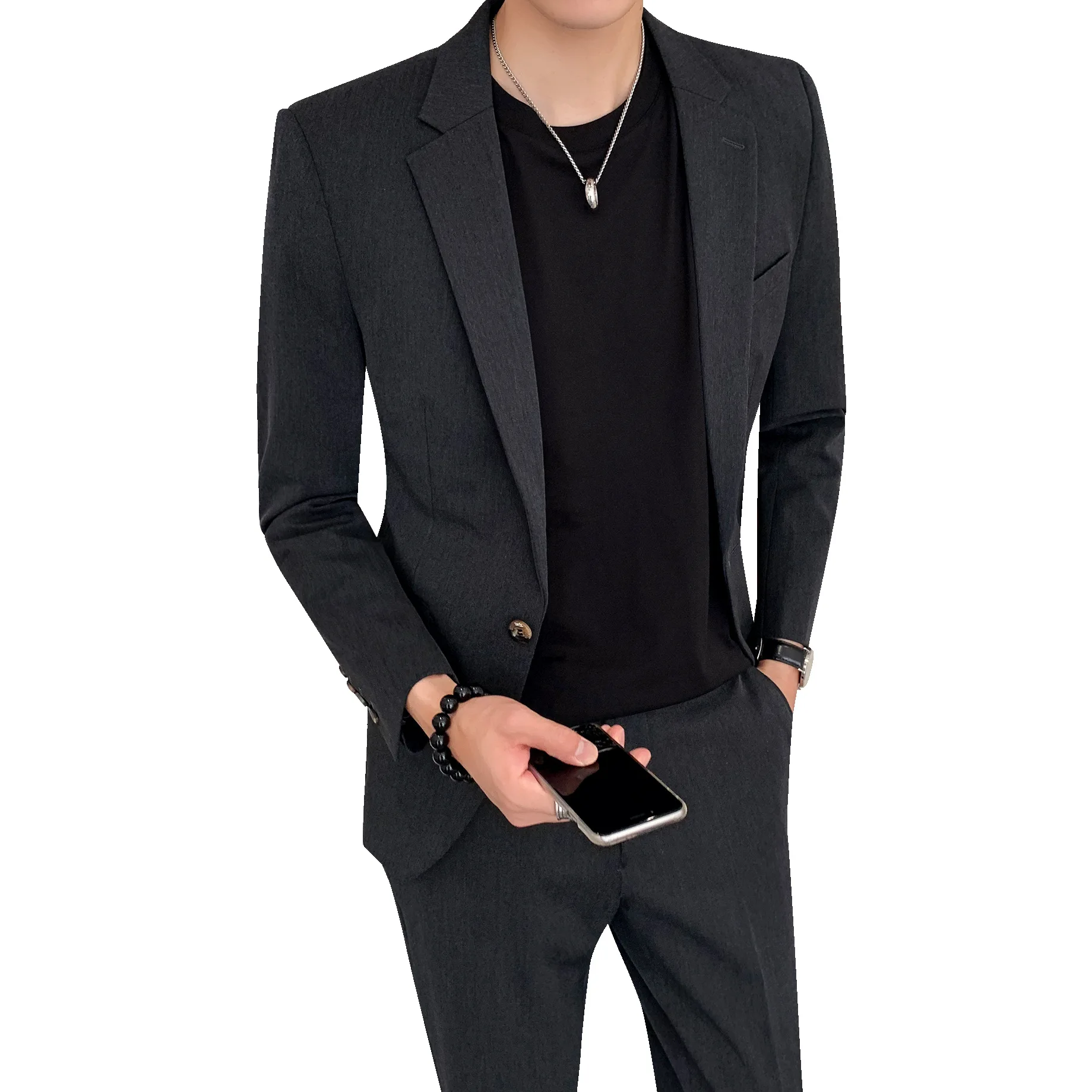 7306 Two-piece business casual single button jacket suit