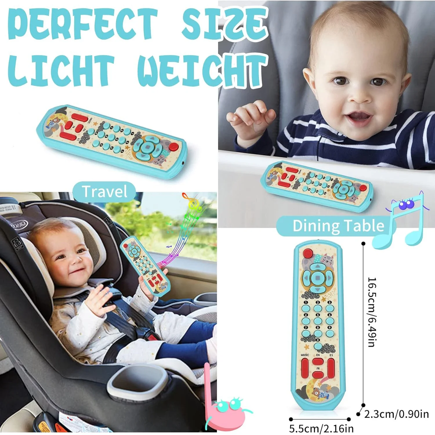 Silikonowe gryzaki do zabawek zdalnie sterowanych, zabawki edukacyjne muzyczne sensoryczne, prezenty dla noworodków