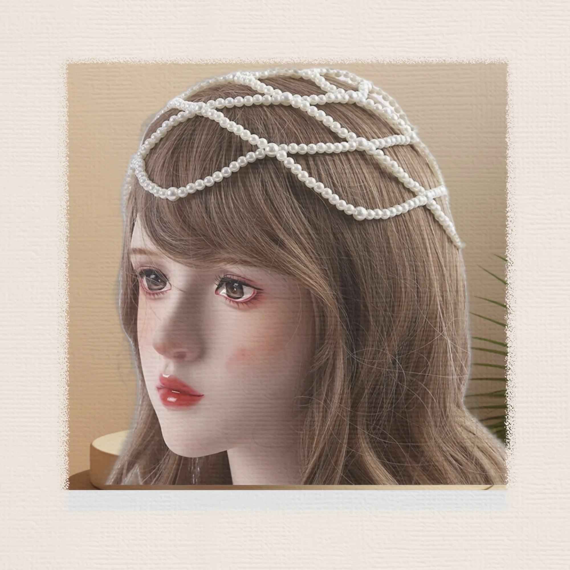 Woman Totally Hand-Made Pearl Hair Accessories Fashion Hair Chain New Hat Chain Bridal Head Ornament Tassel Fashion Hair Chain
