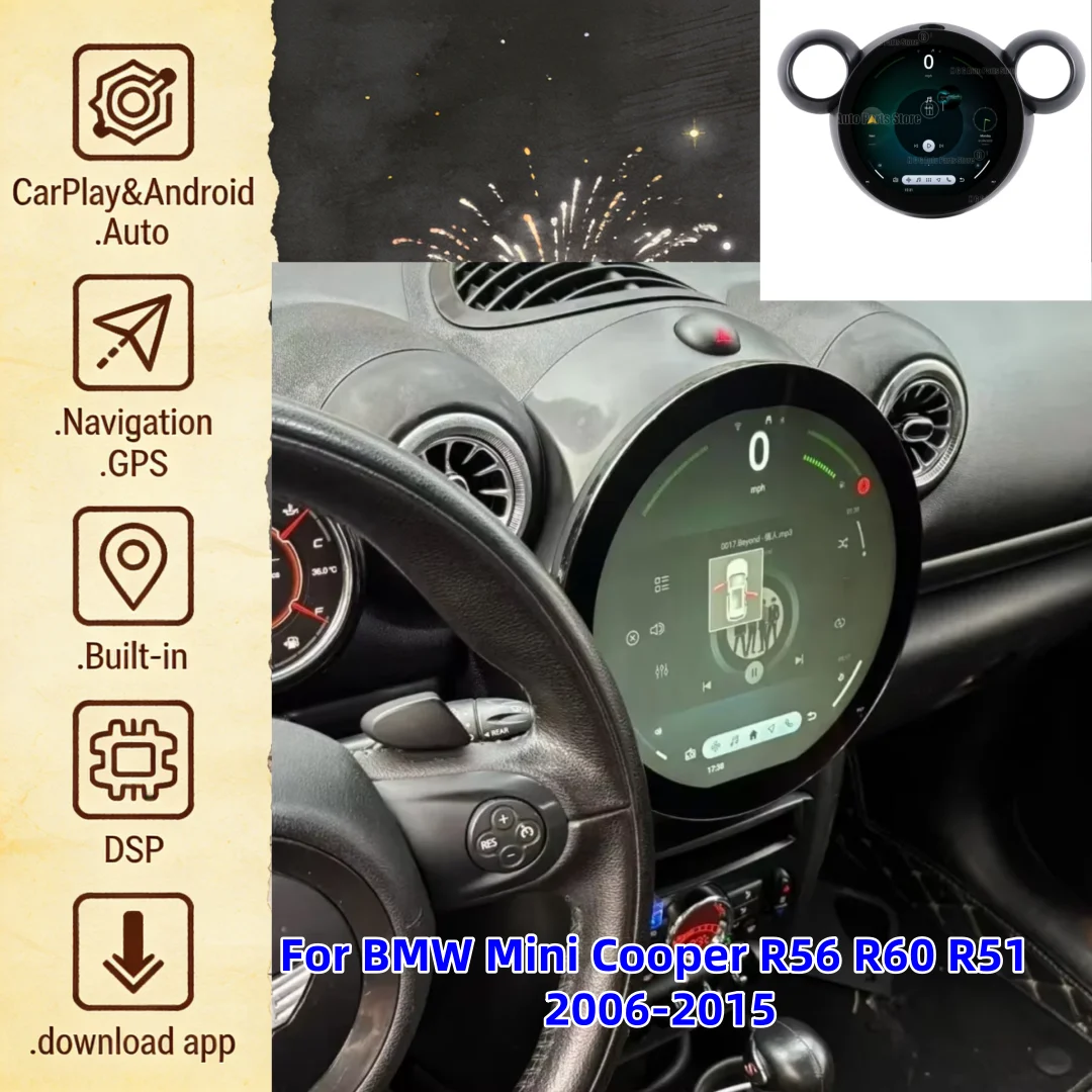 MZ Upgrades 11,7 Zoll für BMW Mini Cooper R56 R60 R51 2006-2015 Android Auto Carplay Multimedia-Videoplayer GPS-Navigation 4G
