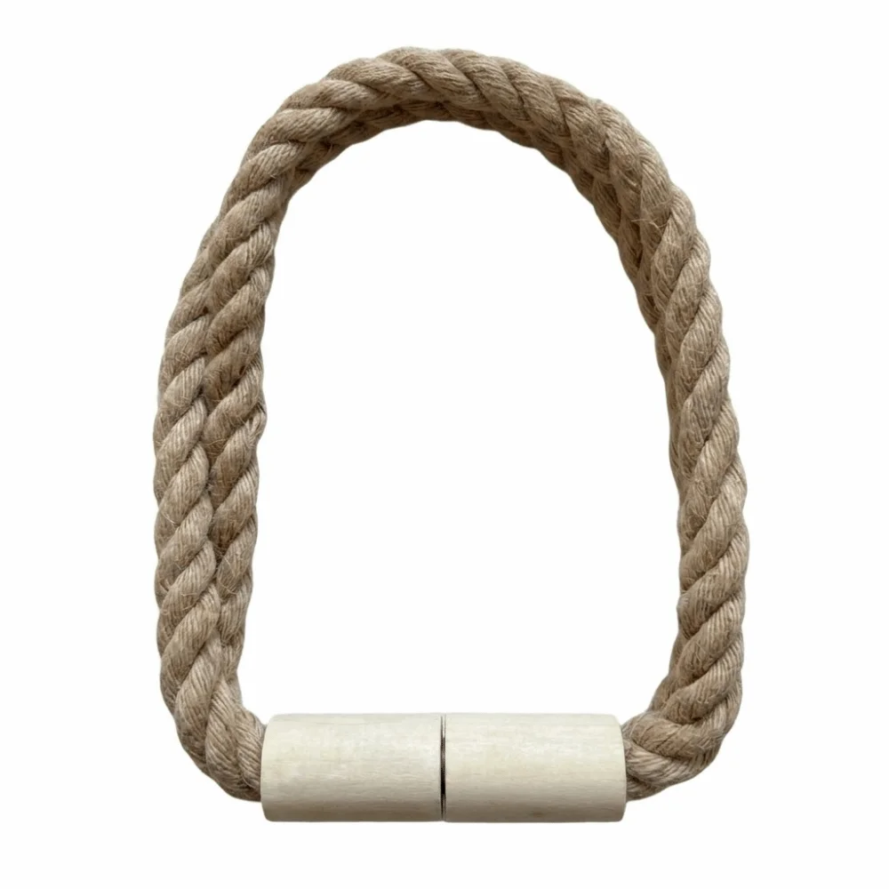 2Pcs Magnetic Curtain Tiebacks Braided Rope Wooden Buckles Curtain Holder No Drill Twist Rope Curtain Buckle Drapes