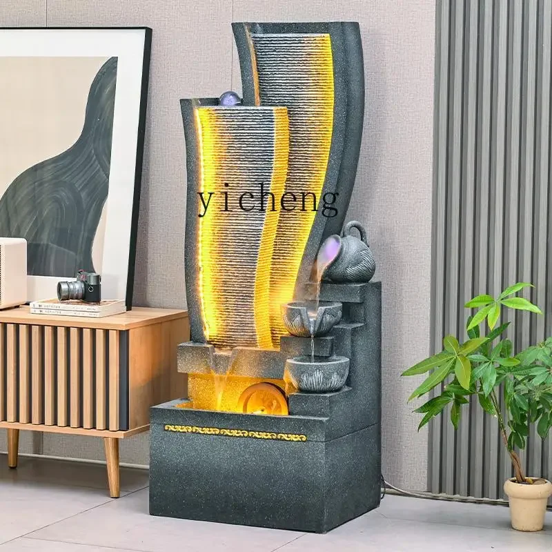 U14 Modern Flowing Water Ornament Living Room Lucky Office High-end Opening Gift Feng Shui Wheel Landing