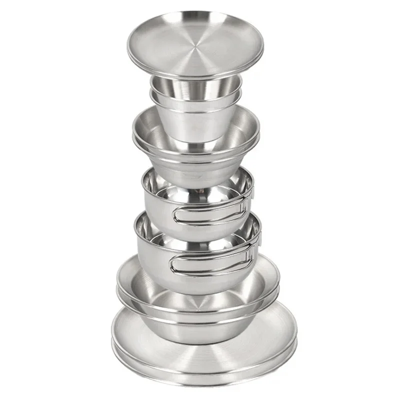 

12PCS Outdoor Tableware Set Portable Camping Tableware Self Driving Tour Barbecue Camping Home Dining Bowl Plate