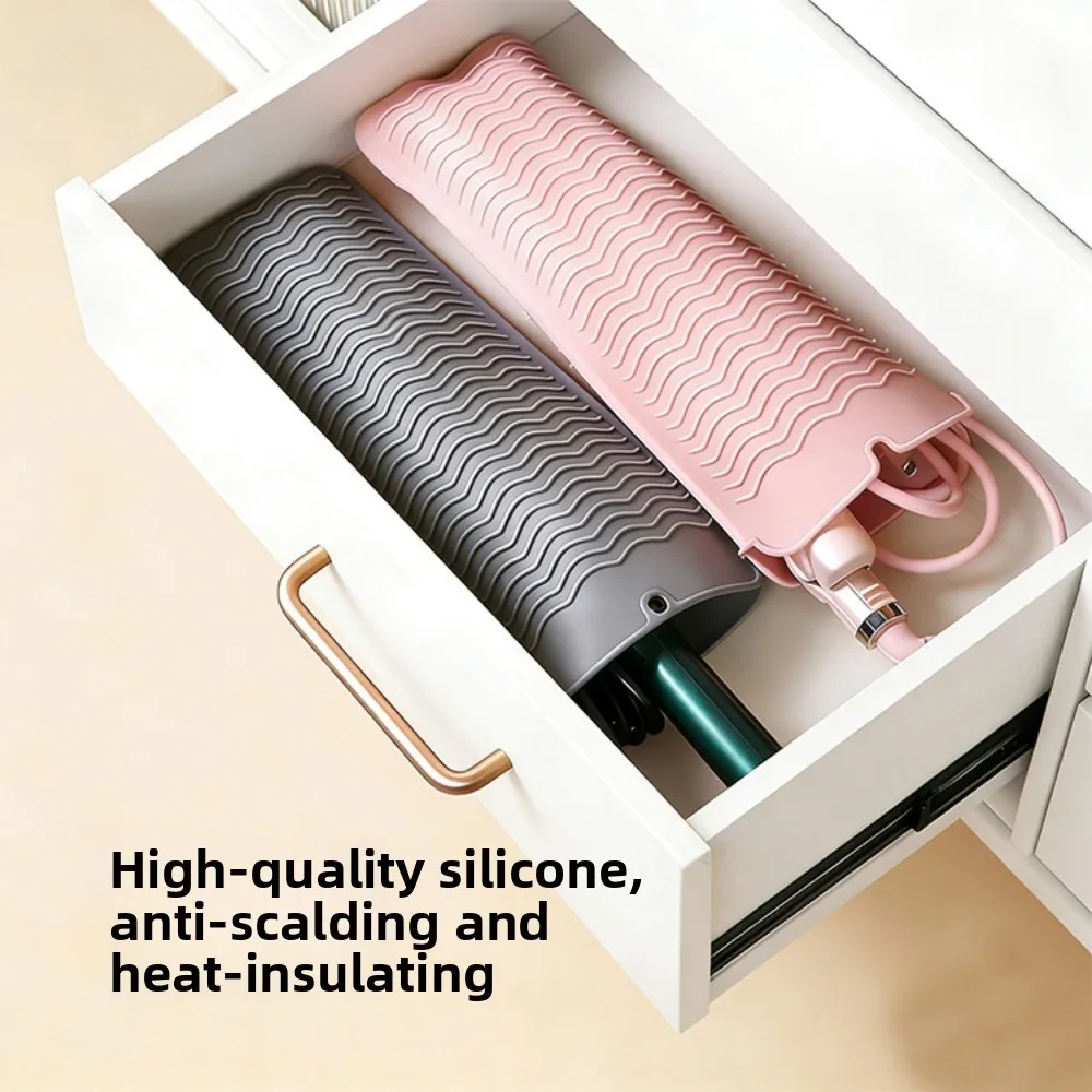 Silicone Curling Iron, Thermal Insulation Protective Cover, Anti-scalding Pad, Hanging Travel Portable Splint Storage Bag