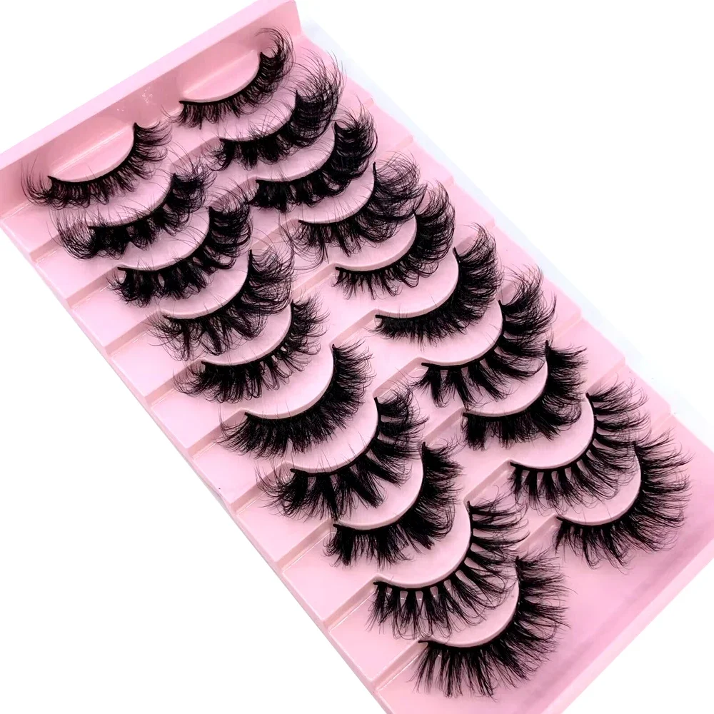HBZGTLD 10 pairs of fluffy dramatic natural messy cross cross fluffy curled mixed style extended false eyelashes wholesale eyela