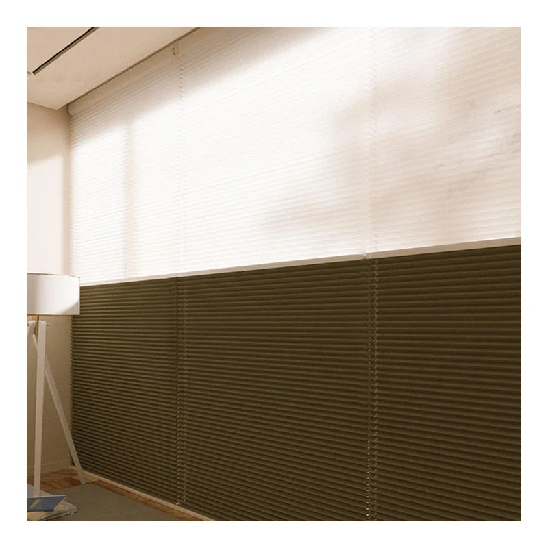 Soundproof Cordless Automatic Day and Night Curtain Honeycomb Curtain Heat Resistant Folding Push Pull Shutter Honeycomb Blinds