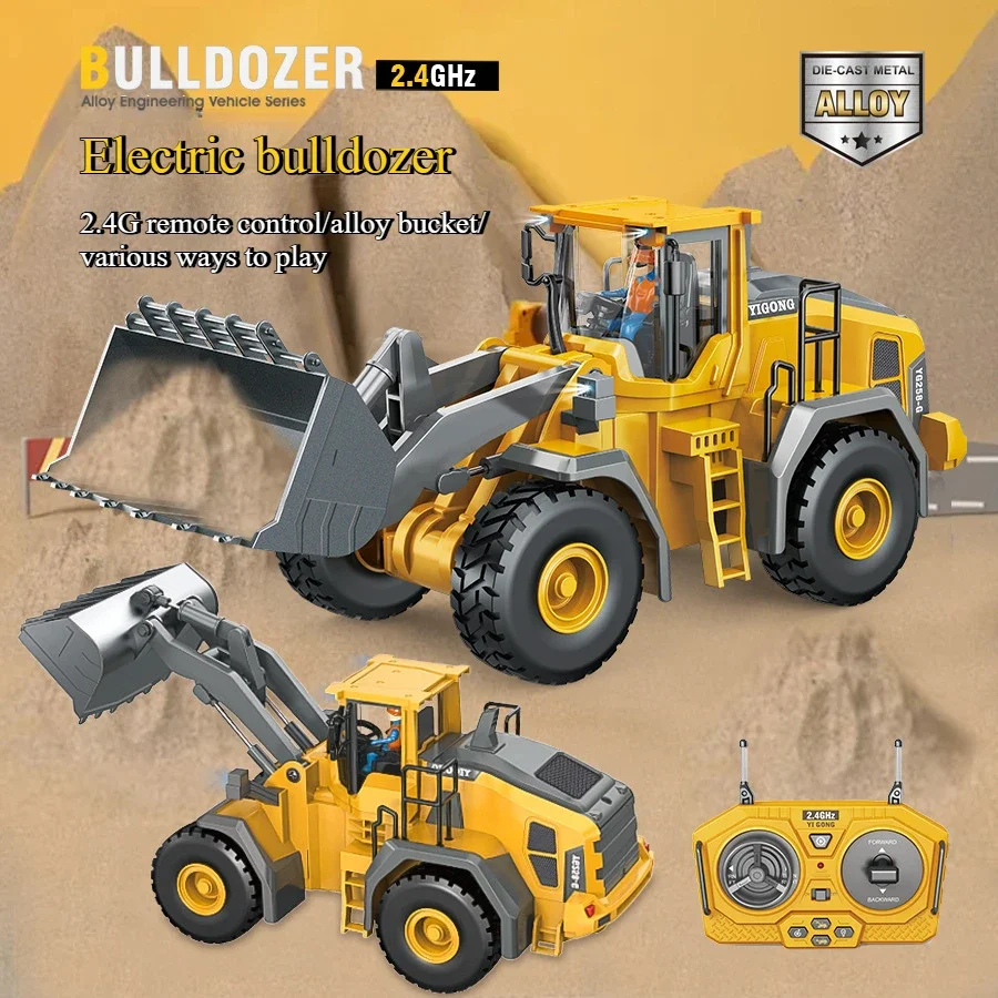 1:24, 2.4G Remote Control Rechargeable Construction Bulldozer, Simulating The Operation of A Real Machine with Sound and Light