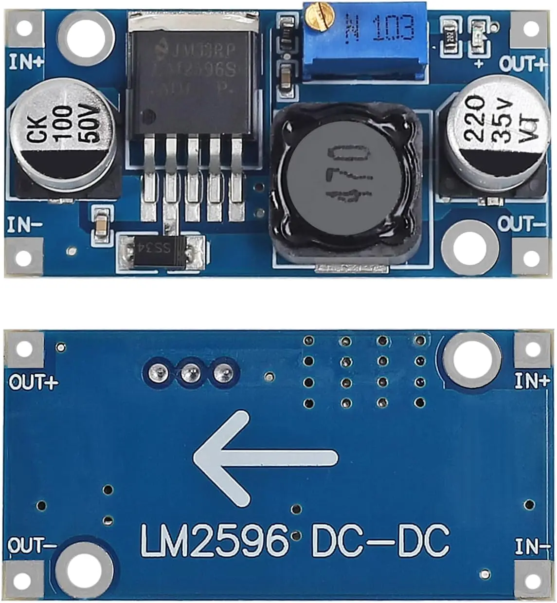 1/10PCS LM2596 DC-DC Buck Converter Spannungsregler 3,2 V-46 V zu 1,25 V-35 V Buck Converter Netzteil Step Down Modul