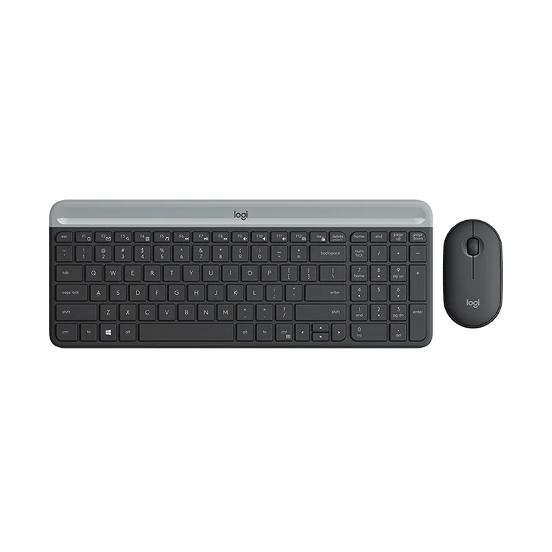 Logitech MK470 Wireless Keyboard Mouse Set Combination 2.4G Silent 1000DPI Ultra Thin Keyboard Mouse Set for PC Laptop Office