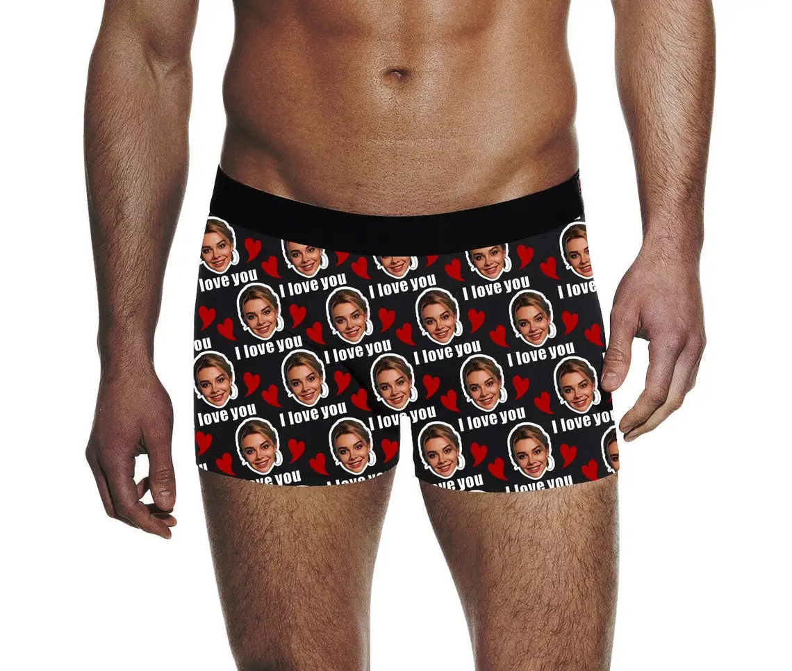 Custom Face Photo Underwear Men's Boxer Briefs Personalized Panties With Text Love Ladies Sexy Fun Shorts Anniversary Gift