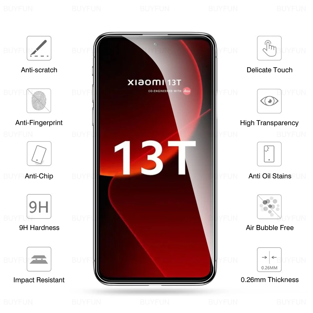 Xiaomy-Protector de vidrio templado para Xiaomi, película protectora de pantalla para Xiaomi 13T, 12T, 11T, Mi13, 13T, 12T, 11T Pro, HD, 2 uds.