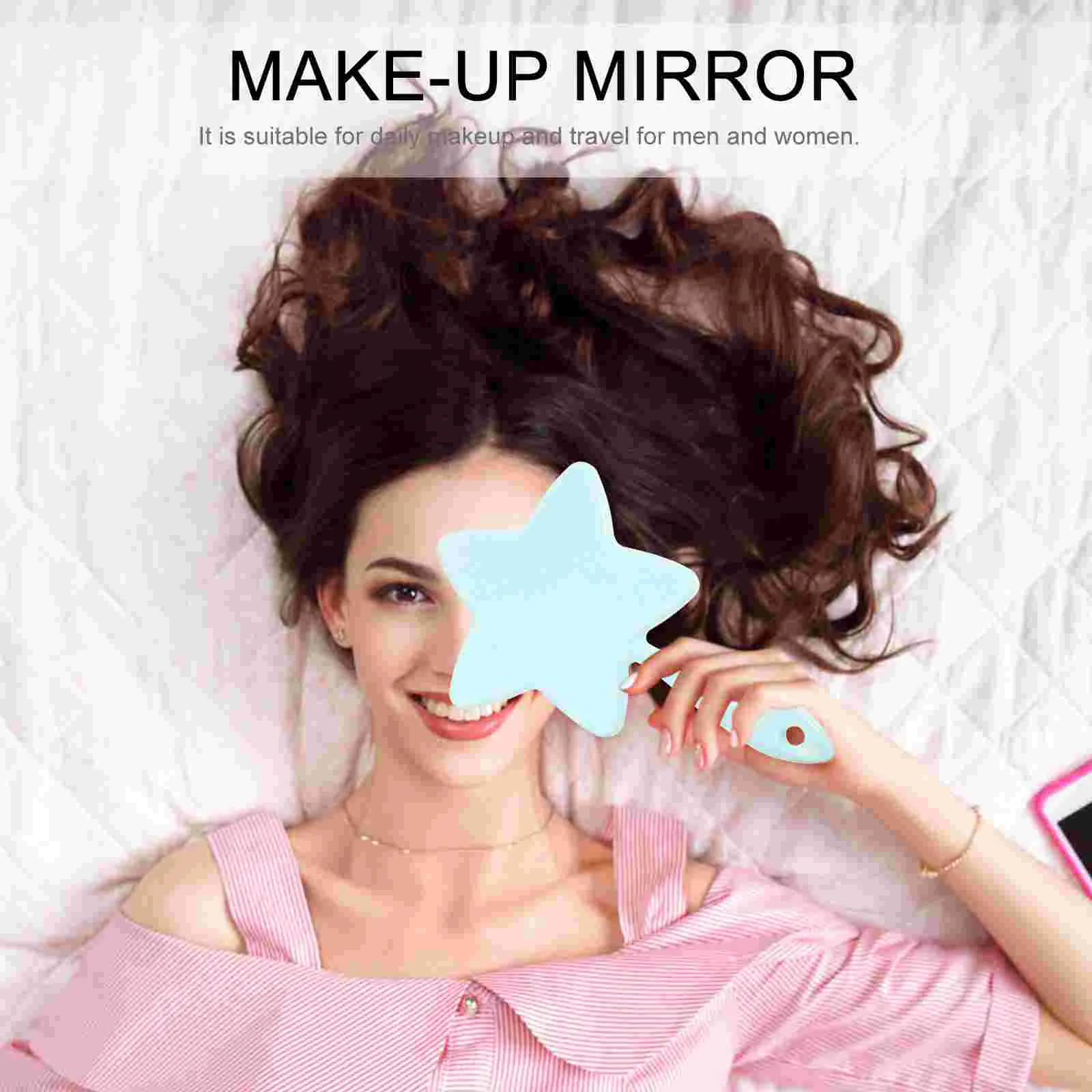 1Pc Portable Handle Mirror for Makeup Compact and Lightweight Handheld Mirror with True Color Details