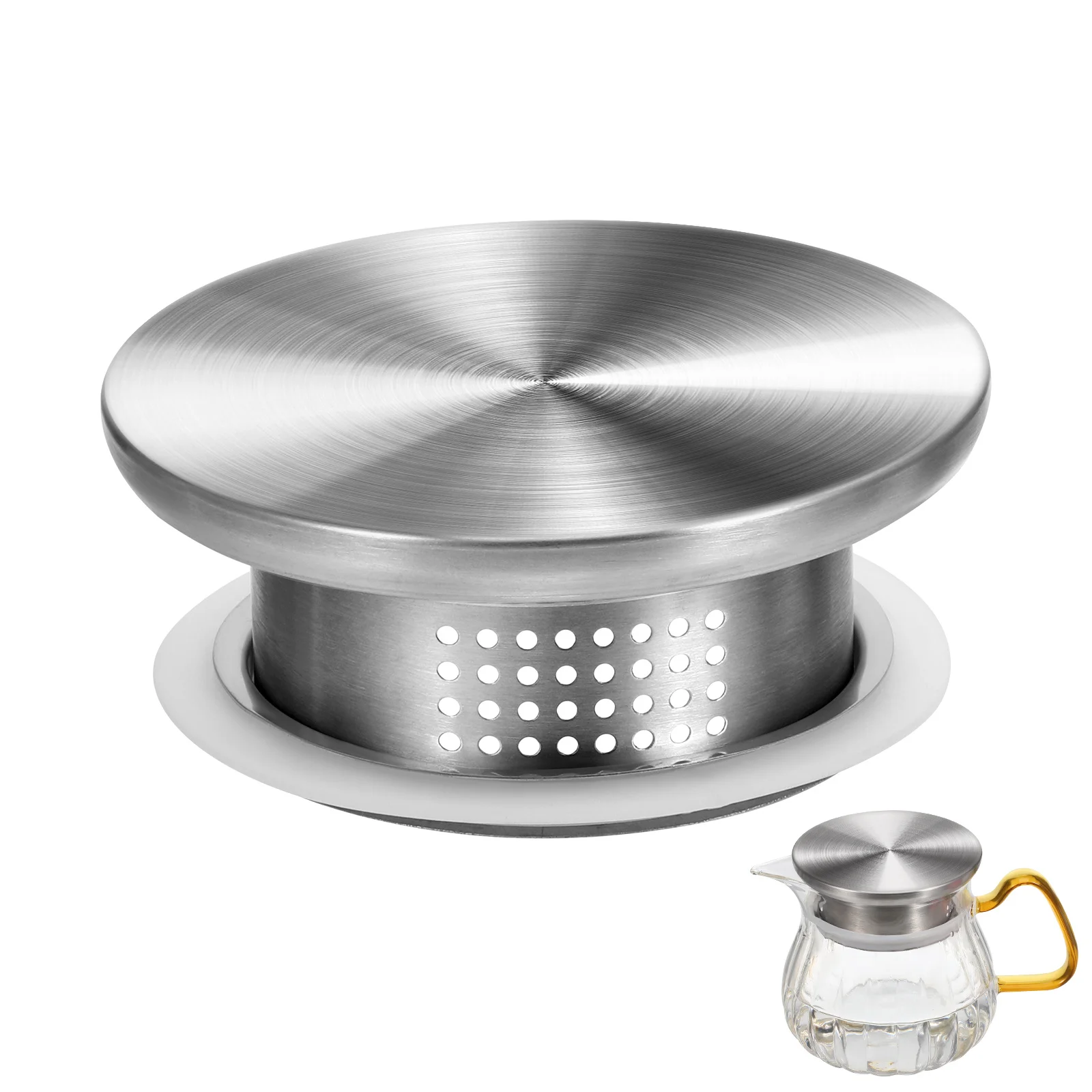 

Steel Pitcher Lid Double Outlet Filtering Stainless Steel Pitcher Cover Jug Cover Use Replacement