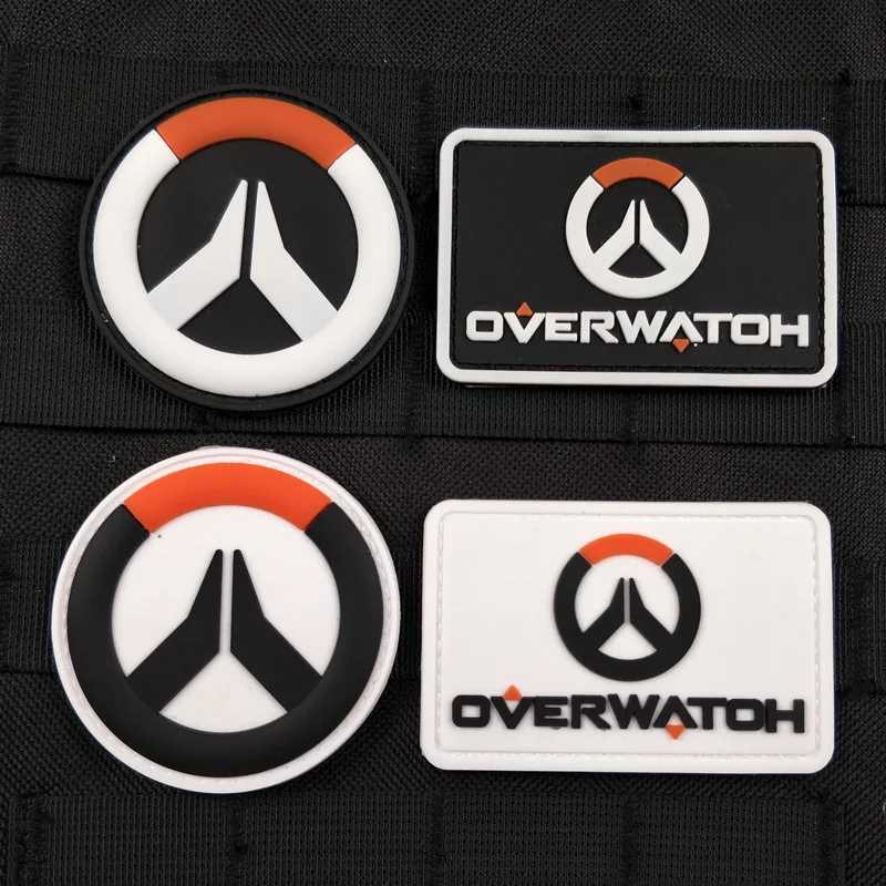 Silicon Hook Loop Badge Funny Overwatch PVC Patch OW Bag Pack Clothing Accessories Man Military Custom Bless Stickers Applique