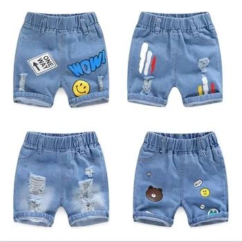 Jongens jeans shorts broek 2023 nieuwe kinderkleding baby vijfpuntsbroek zomer kindershorts