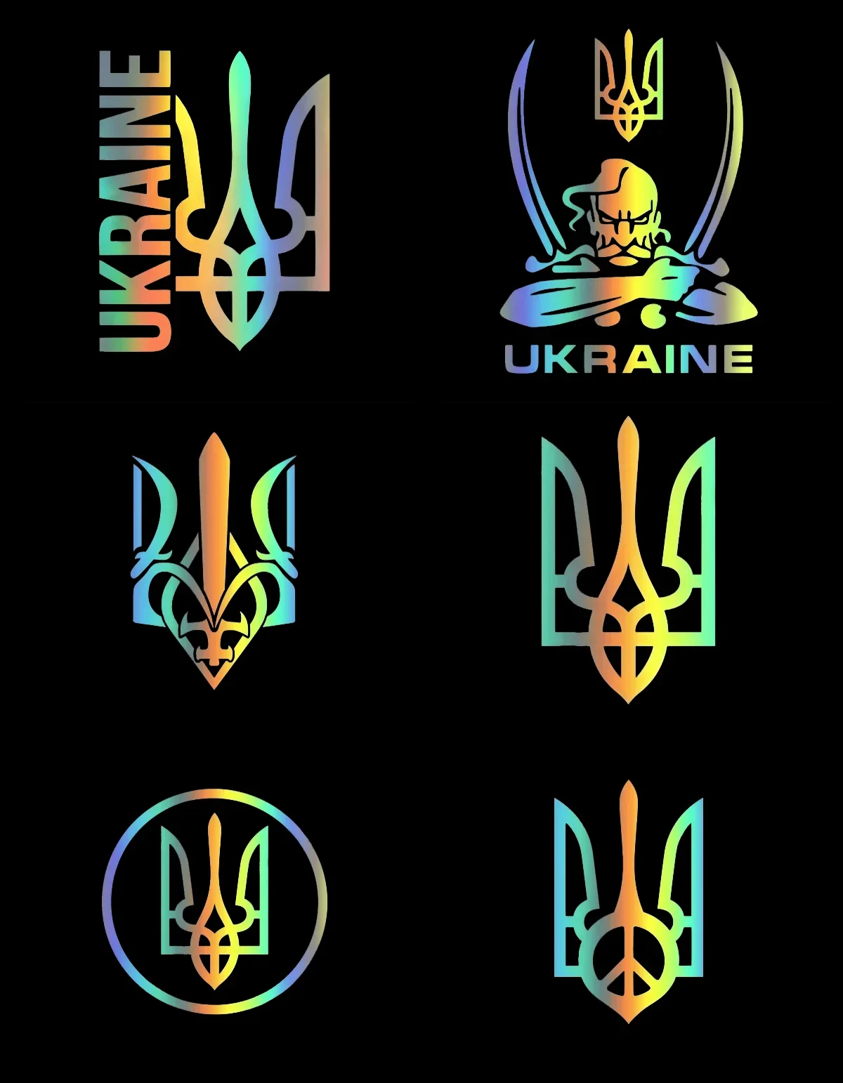 Ukrainian Trident Symbol Car Sticker Whole Body Waterproof Vinyl Decal Auto Decor Accessories for Car Bumper Window Motorcycle