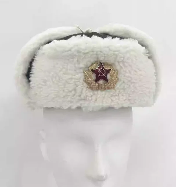 

Советская шапка-бомбер, зимняя копия, мужская кепка Leifeng, белая