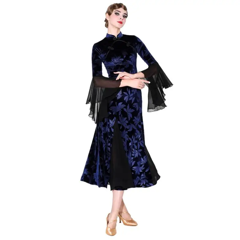 

2025 Woman Girl New Cheongsam Modern Dance Dress Ballroom Dance Costume Waltz Dance Dress My918