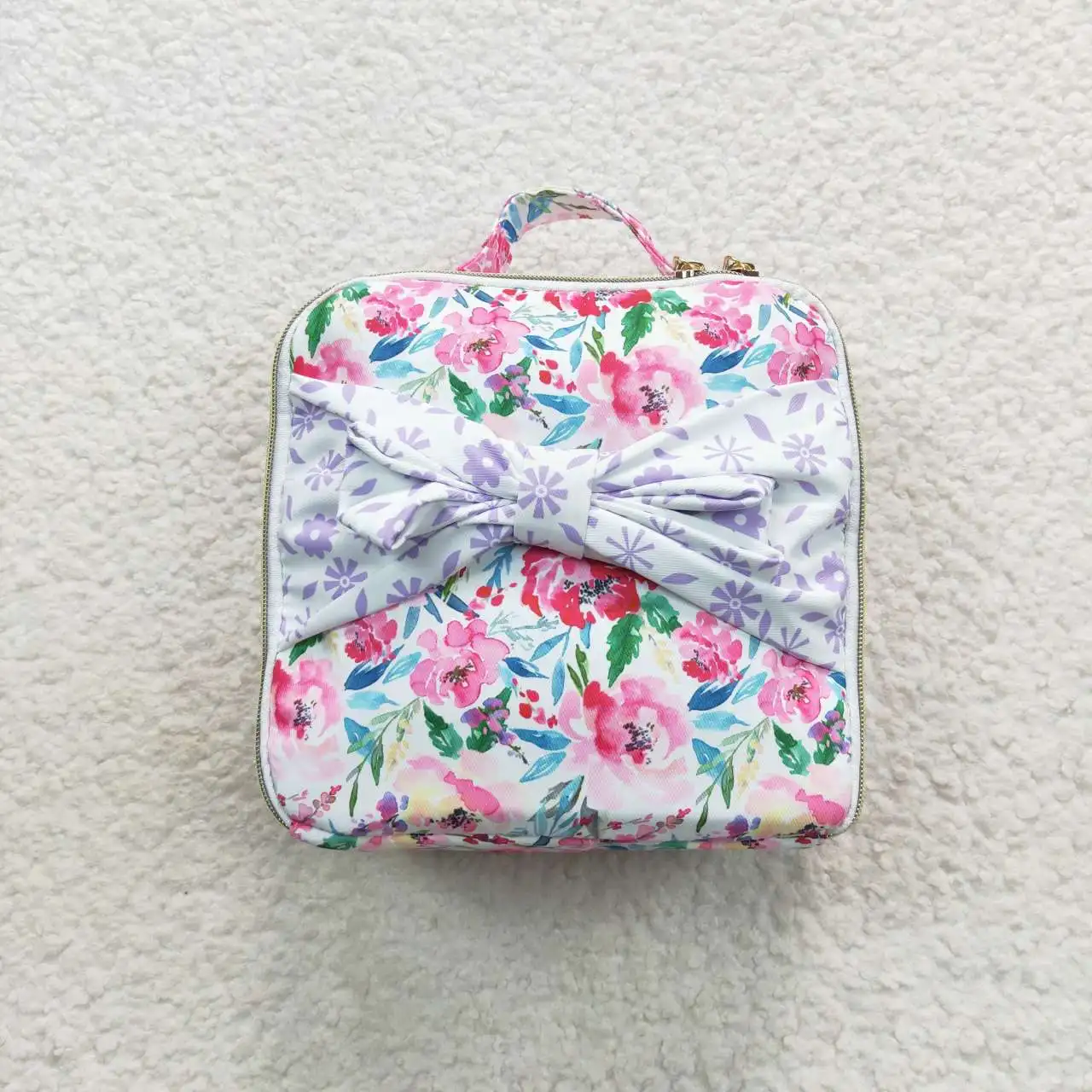 2​023 New Arrivals Wholesale Boutique Baby Children Portable School Lunchbox ids Floral Lunch Bag