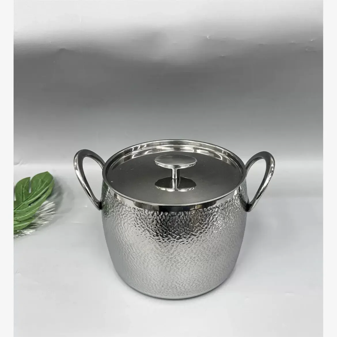 Limited Offer High-end Limited Edition 18/22/24 Cm Hammer Pattern Extra Thick Stainless Steel Soup Pot Original Box Packaging