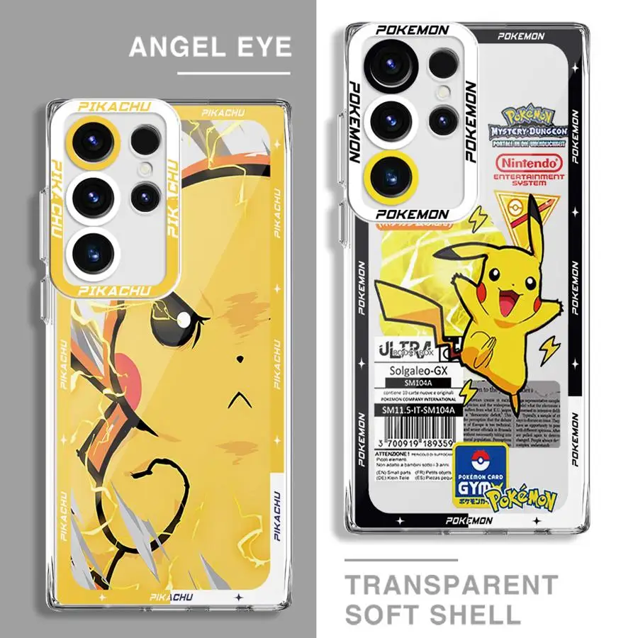 Pokemons Pikachus Case for Samsung Galaxy S24 Ultra S20 FE S21 S22 S23 Ultra FE S10 Plus Note 20 Ultra 10 Plus Clear Soft