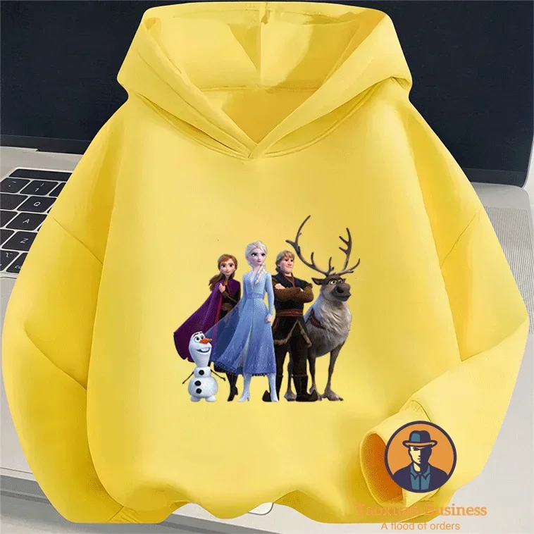 

Hot Sale Disney Elsa Children Girls Boys Hoodie Cute Printed Cartoon Warm Windproof Autumn Winter Fashion