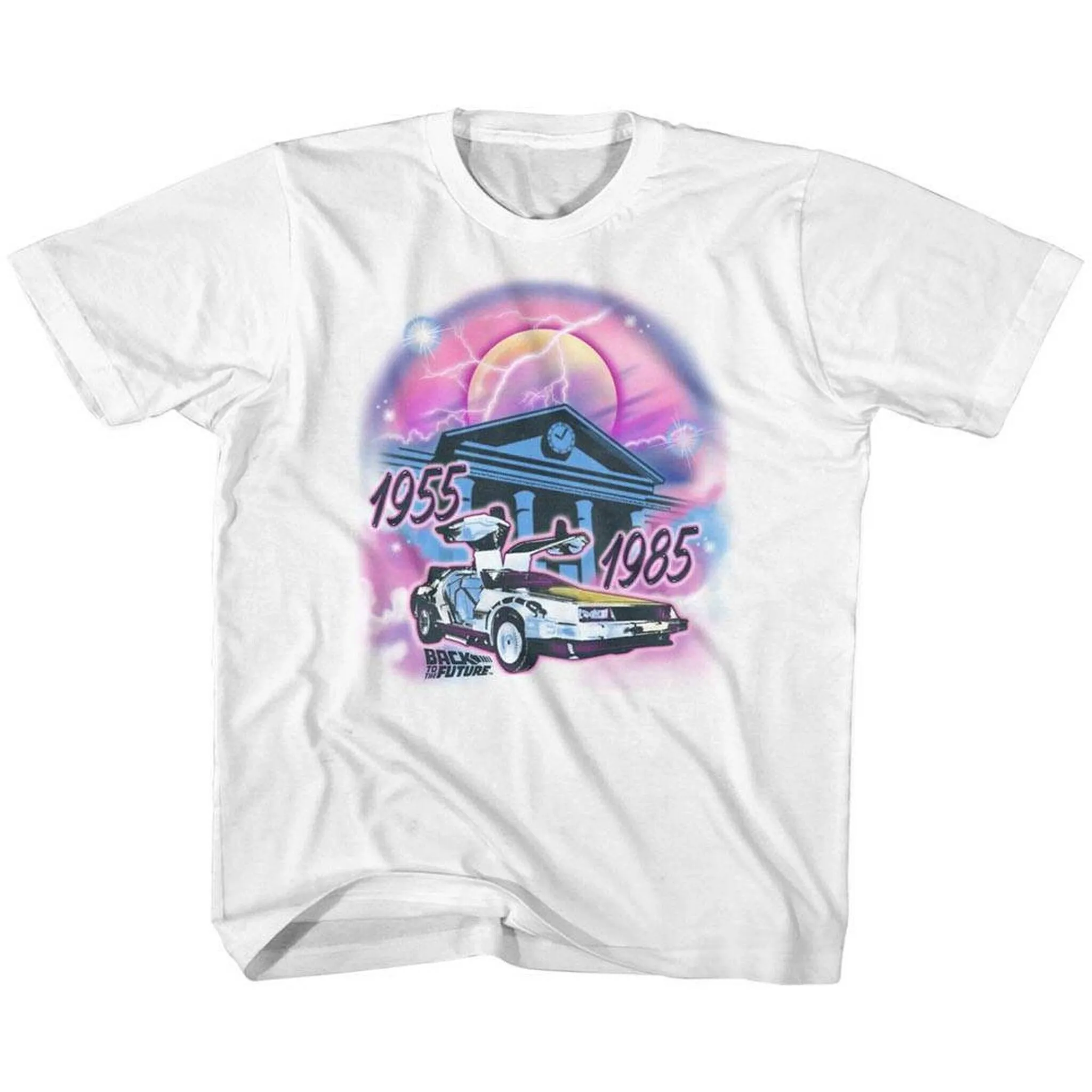 Back To The Future Airbrush White Kids T Shirt Youth Toddler