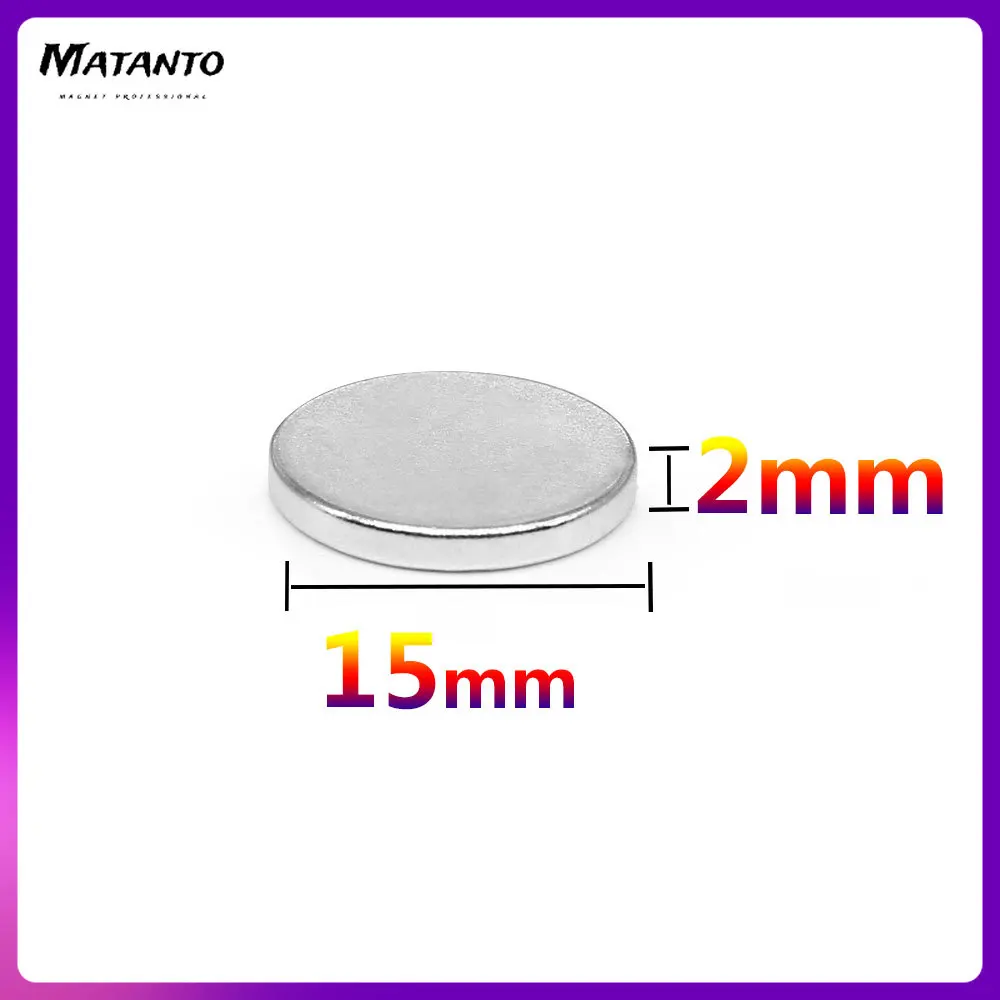 5/10/20/50/100/150PCS 15x2 Neodymium Disc Magnets 15mmx2mm Permanent Small Round Magnet 15x2mm Thin Search Magnet Strong 15*2