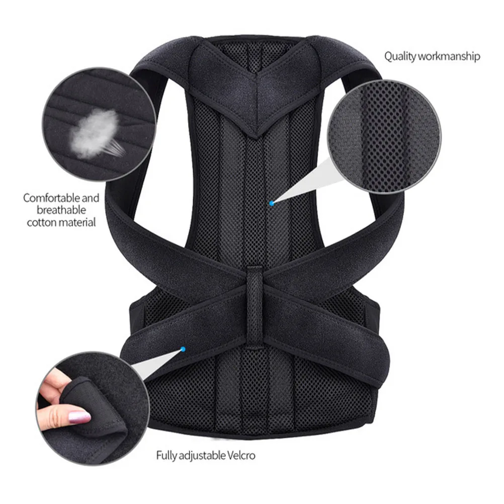 

Posture Corrector Strap Adjustable Back Support for Men Women Upper Back Brace to Fix Hunchback Relief Pain At Office Home Or