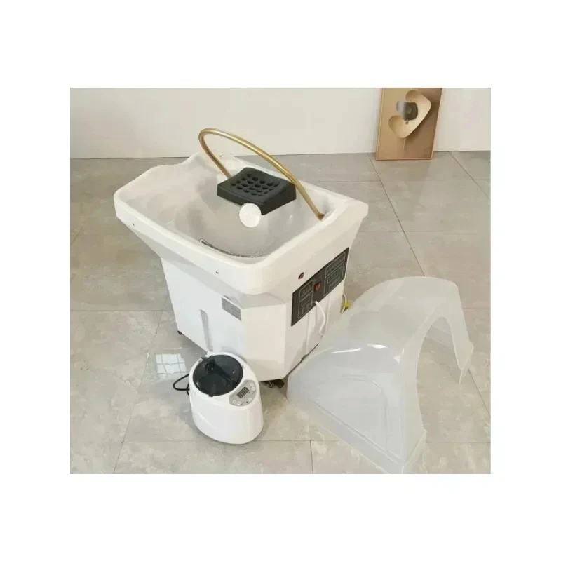 

Movable Shampoo Basin Head Therapy Machine Supporting Massage Couch Facial Bed Fumigation Water Circulation Shampoo Machine